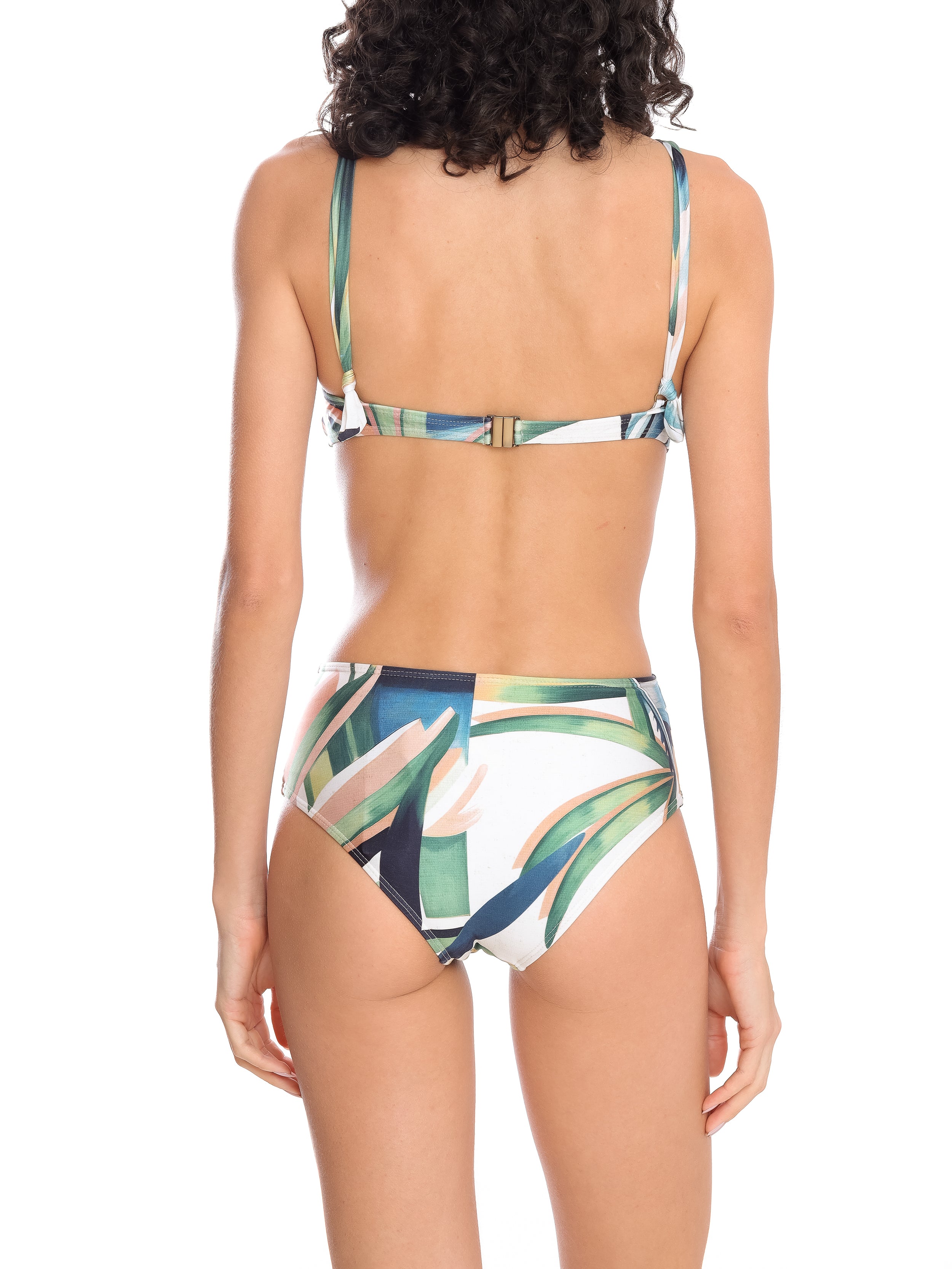Marianne Foliage-Print Ruched-Detail Bikini Set