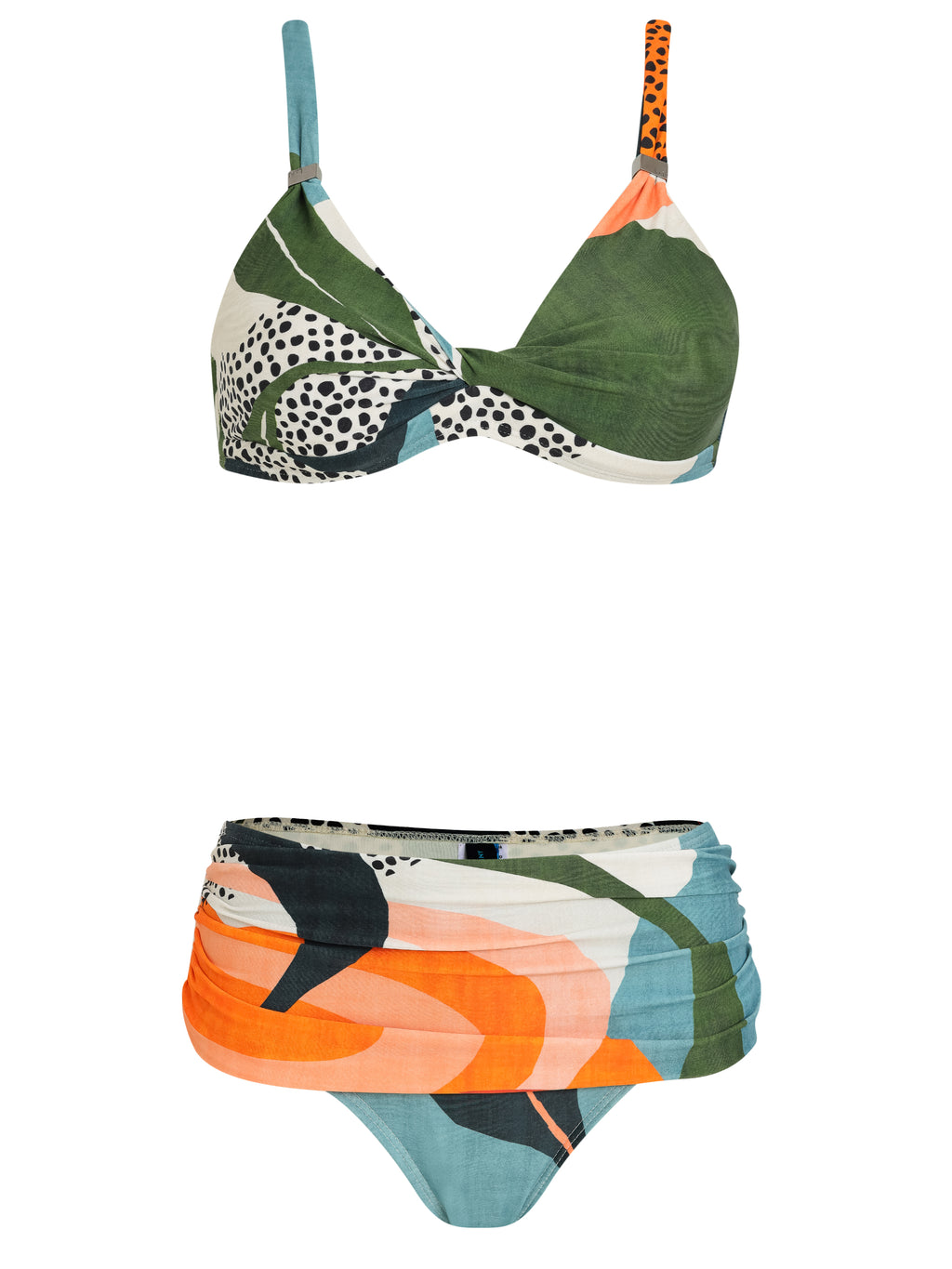 Marianne Abstracte-Print  Ruched-Detail Bikini Set Bima