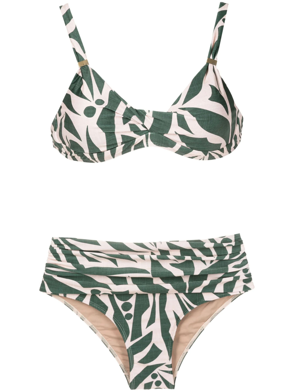 Marianne Abstracte-Print  Ruched-Detail Bikini Set