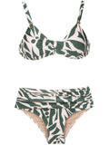 Marianne Abstracte-Print  Ruched-Detail Bikini Set