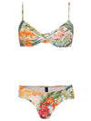 Vitoria Foliage-Print Twist-Front Bikini Laos