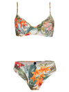 Lilica Foliage-Print Twist-Front Bikini Laos