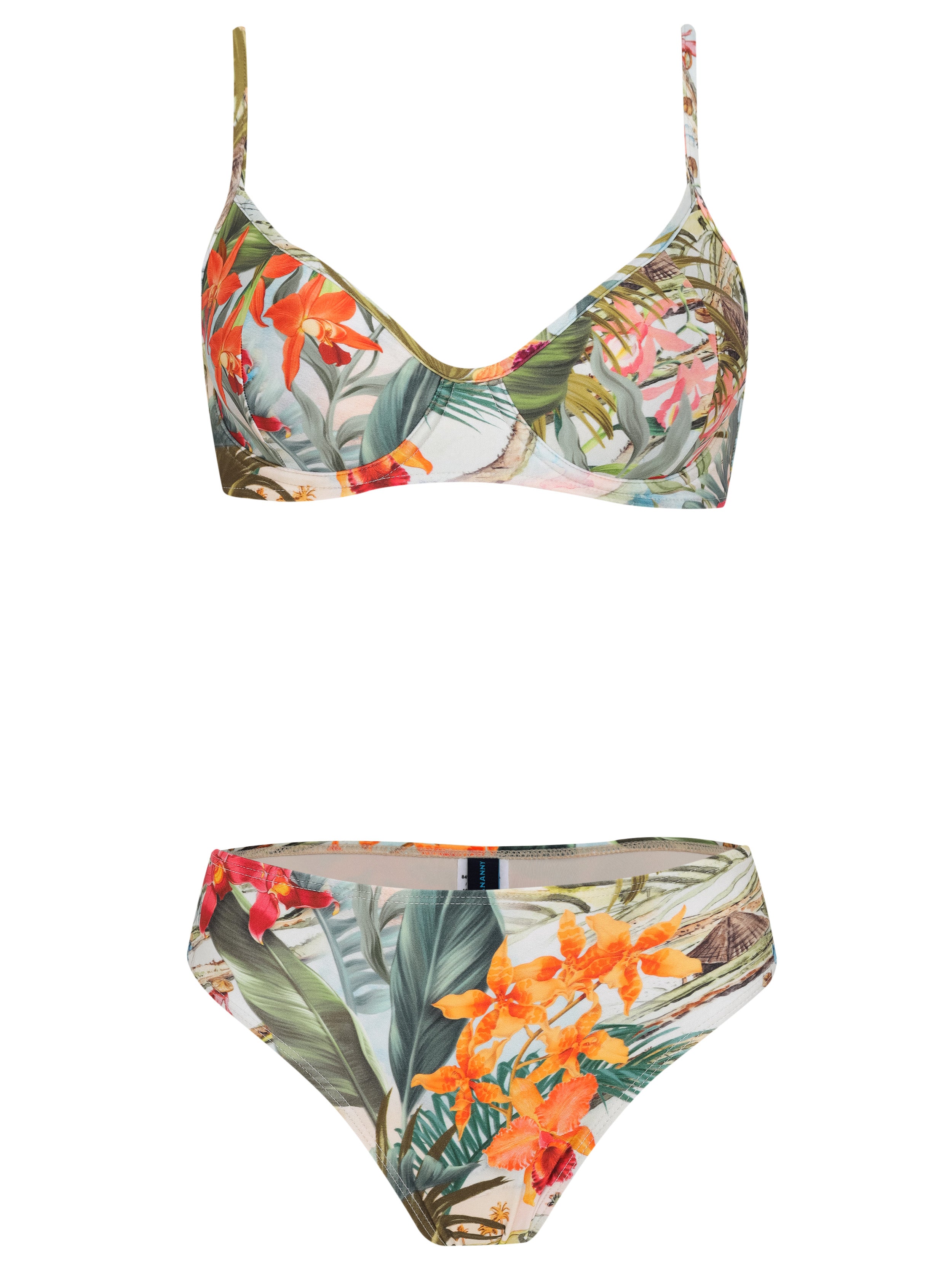 Lilica Foliage-Print Twist-Front Bikini Laos