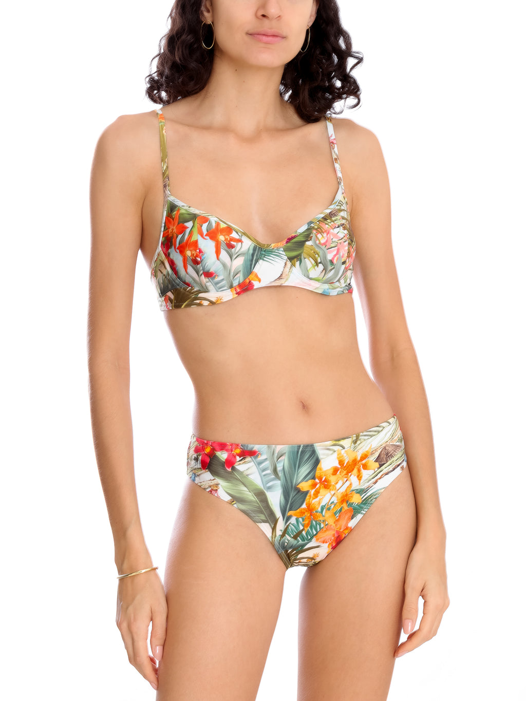 Lilica Foliage-Print Twist-Front Bikini Laos