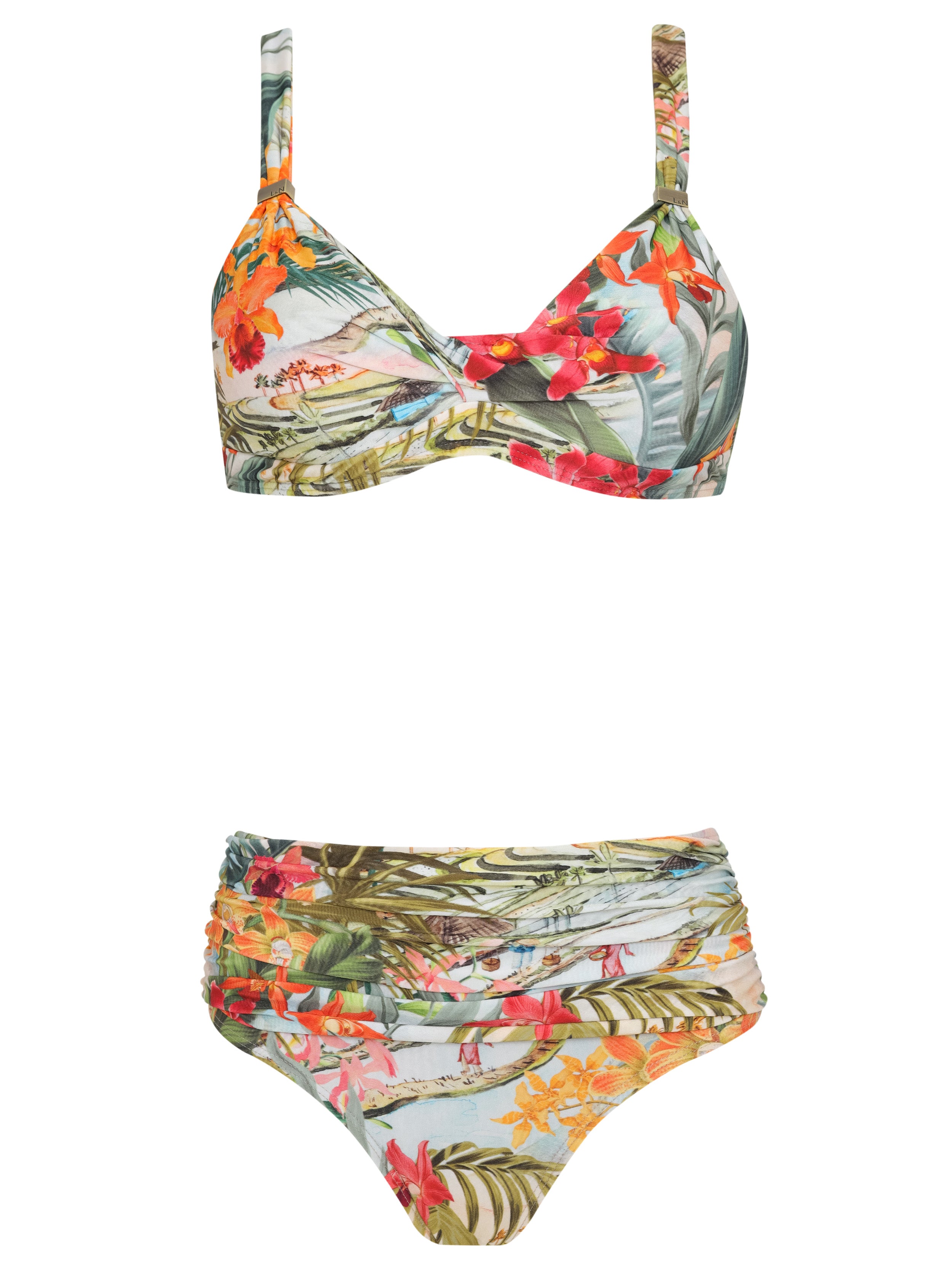 Marianne -Print Ruched-Detail Bikini Set
