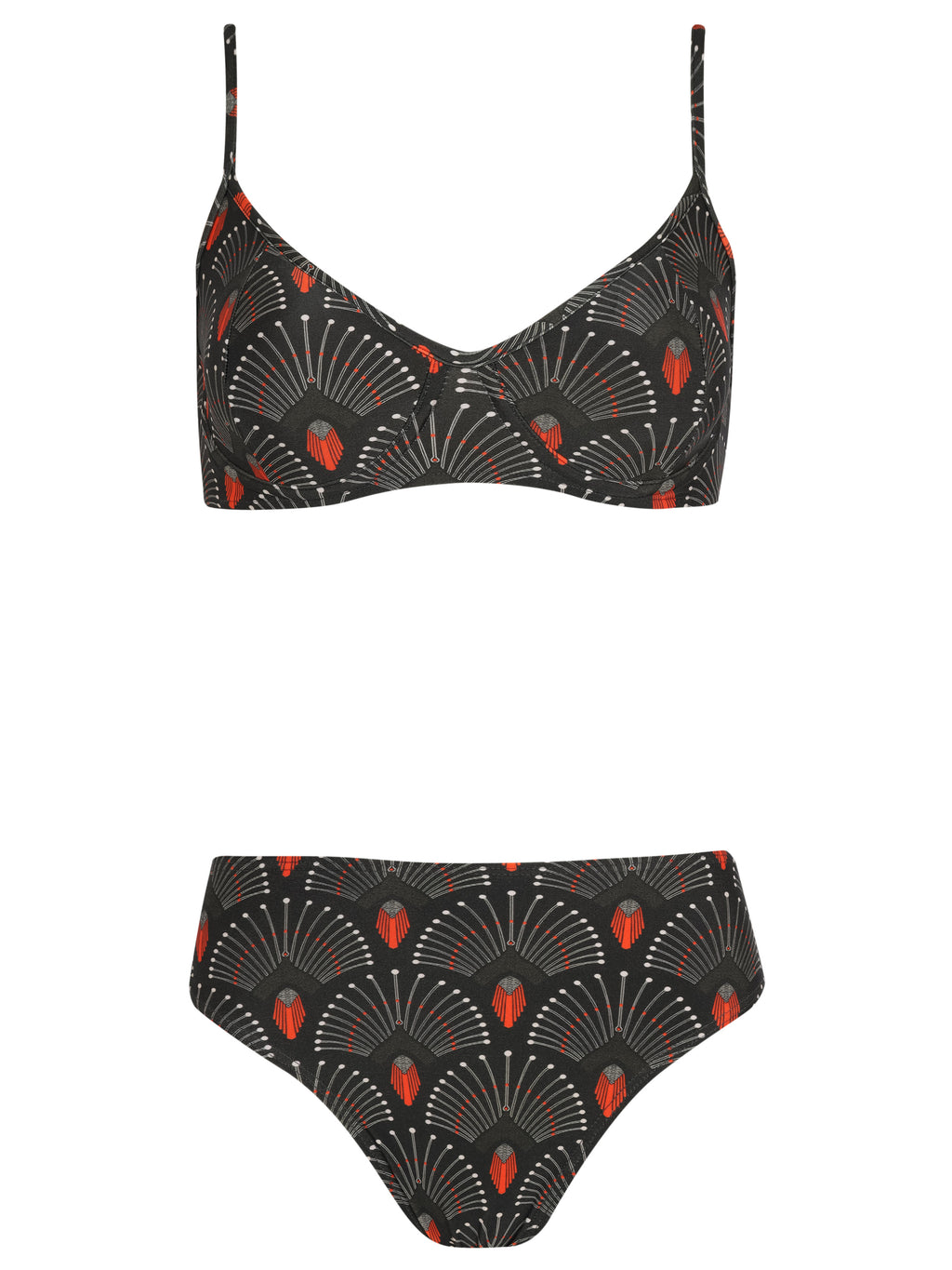 Lilica Geometric-Print Twist-Front Bikini Cocar