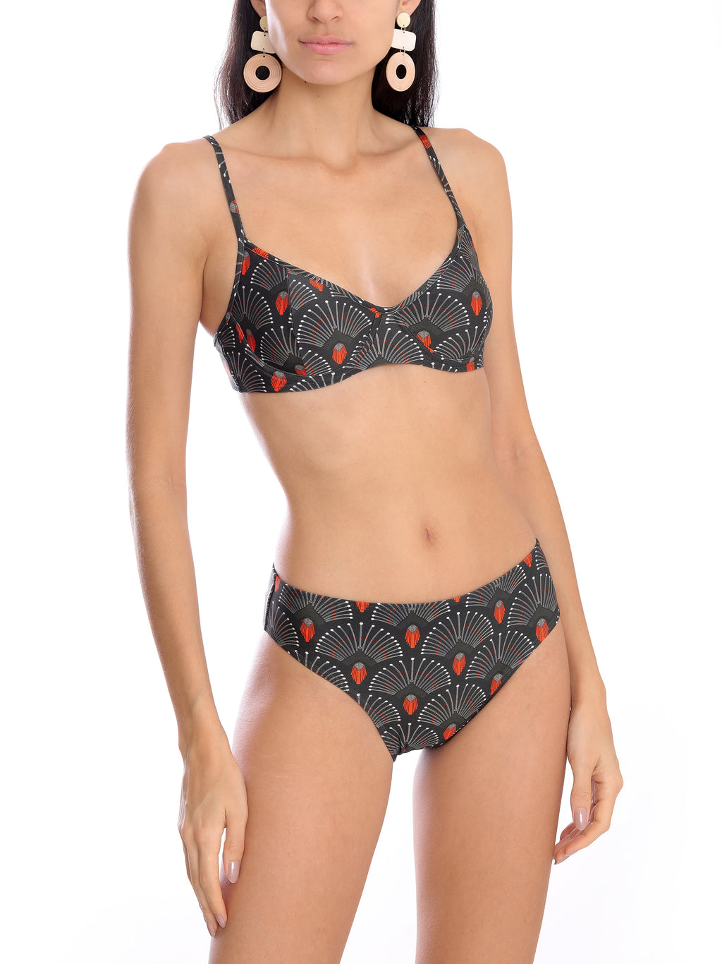 Lilica Geometric-Print Twist-Front Bikini Cocar