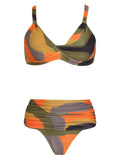 Marianne Abstracte-Print  Ruched-Detail Bikini Set
