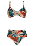 Marianne Foliage-Print Ruched-Detail Bikini Set