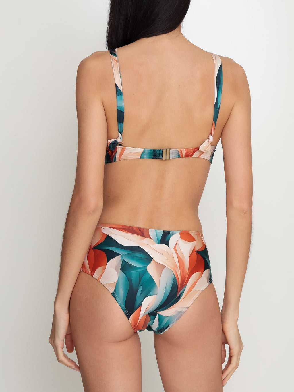 Marianne Foliage-Print Ruched-Detail Bikini Set