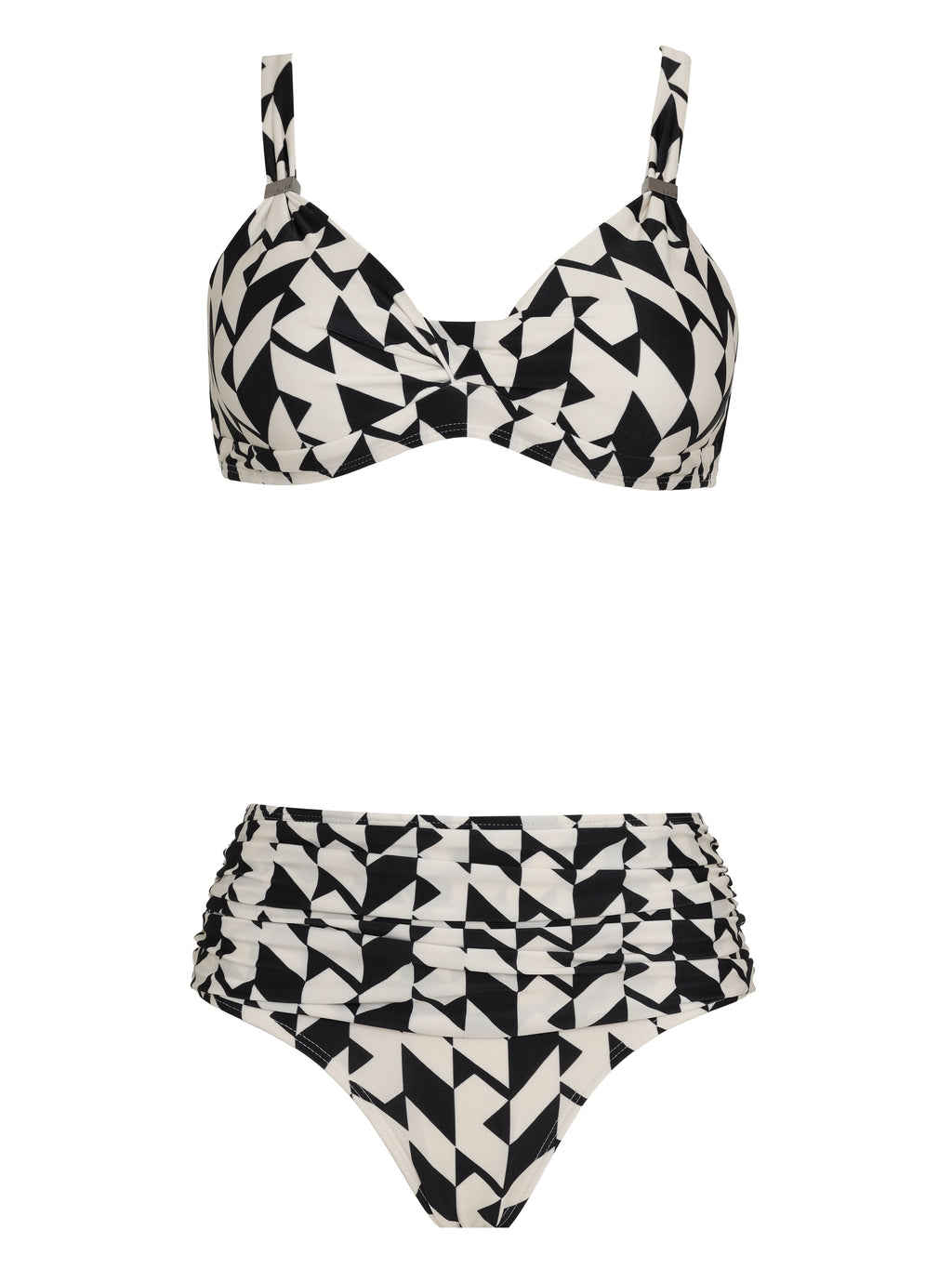 Marianne Geometric-Print Ruched-Detail Bikini Set