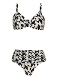 Marianne Geometric-Print Ruched-Detail Bikini Set