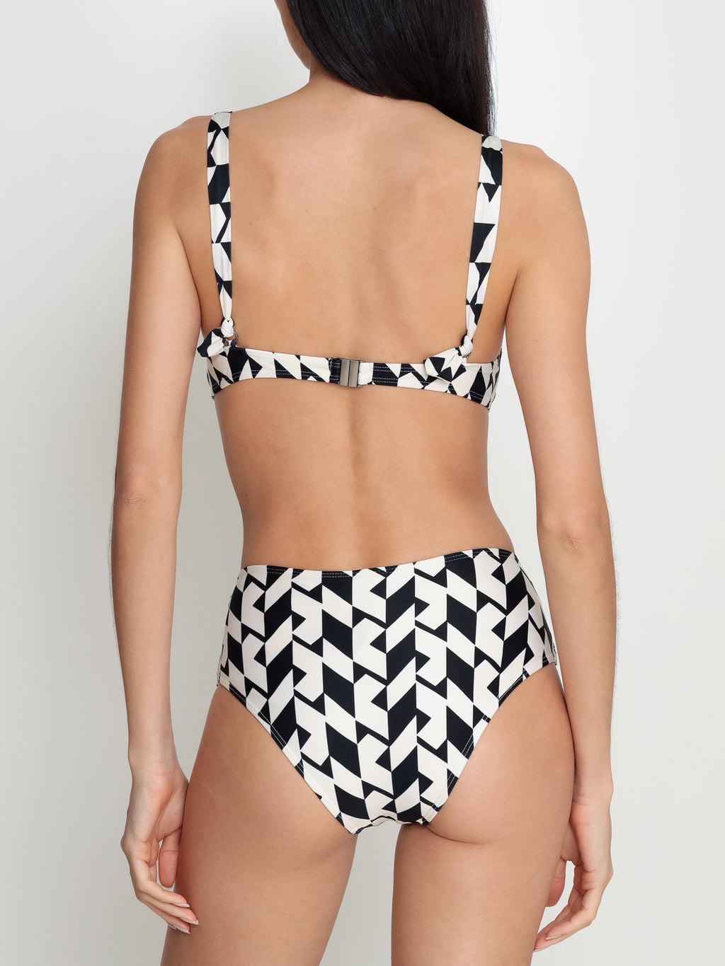 Marianne Geometric-Print Ruched-Detail Bikini Set