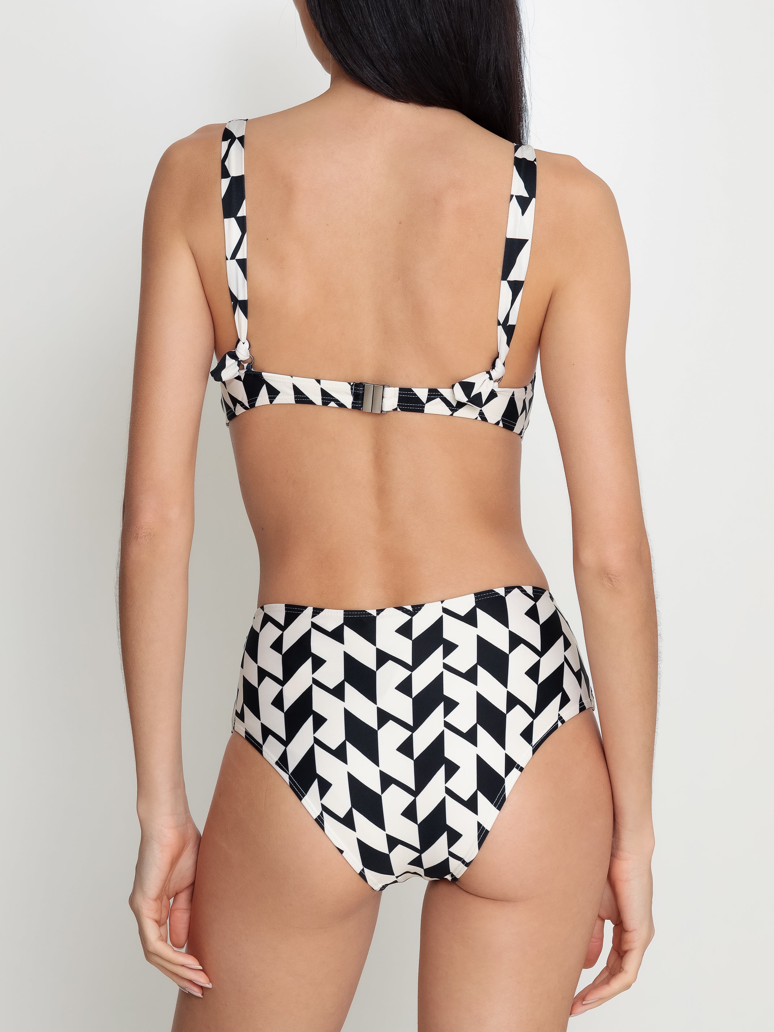 Marianne Geometric-Print Ruched-Detail Bikini Set