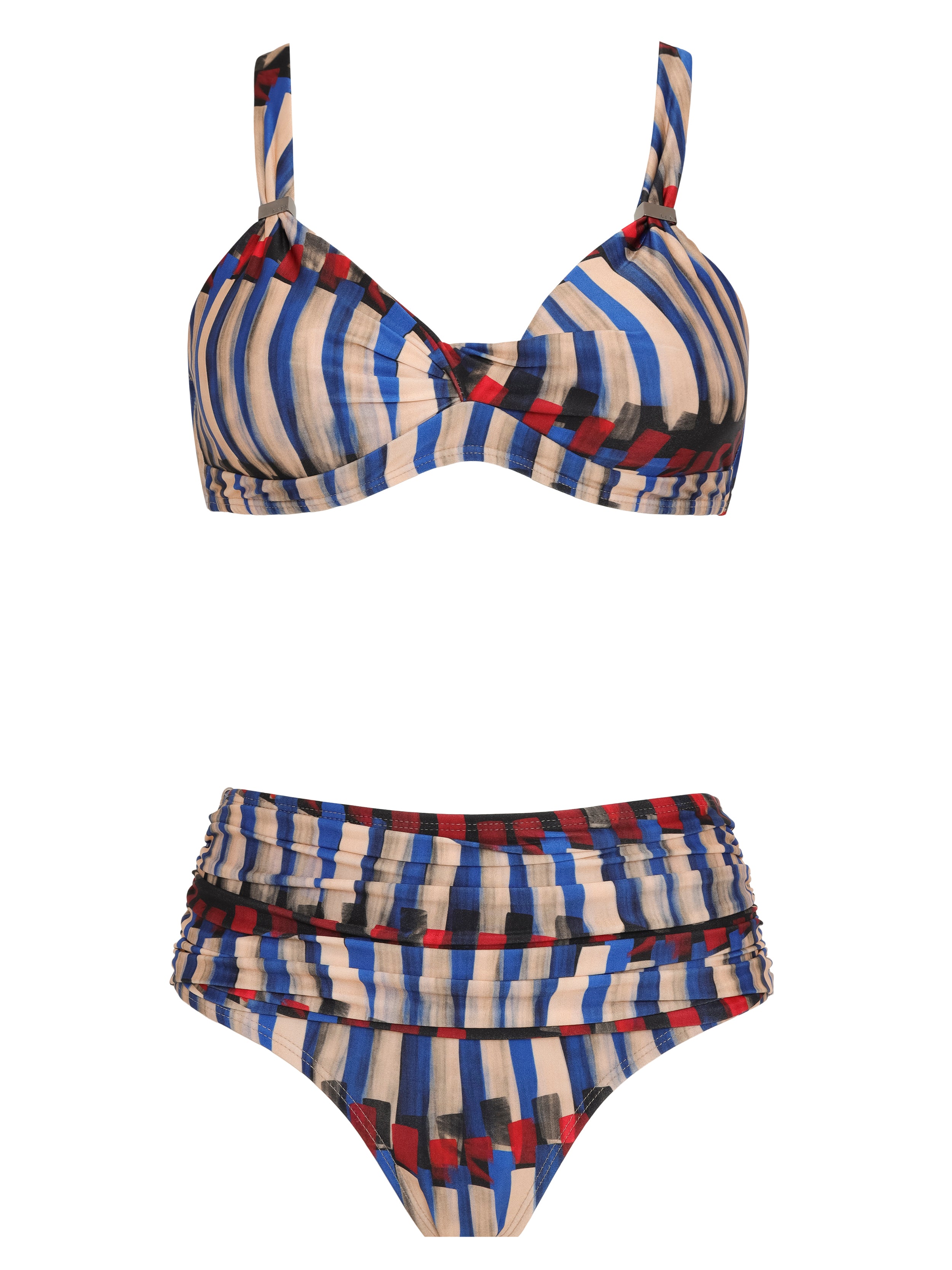 Marianne Graphic-Print Ruched-Detail Bikini Set