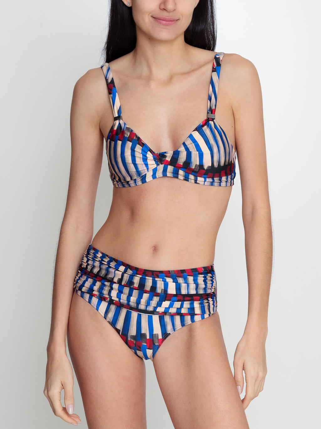 Marianne Graphic-Print Ruched-Detail Bikini Set