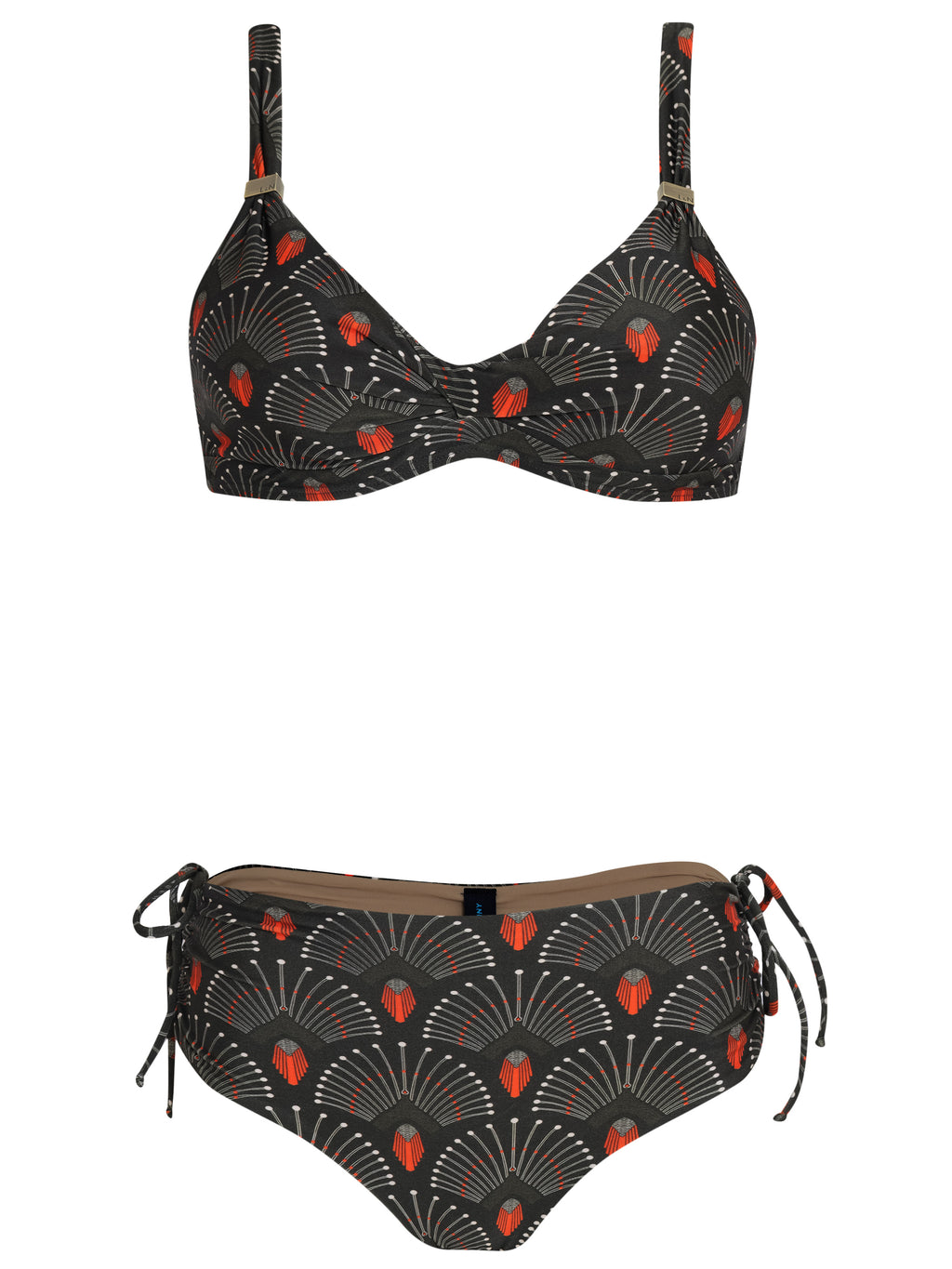 Marcela Geometric-Print Ruched-Detail Bikini Set Cocar