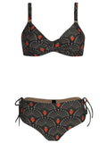 Marcela Geometric-Print Ruched-Detail Bikini Set Cocar