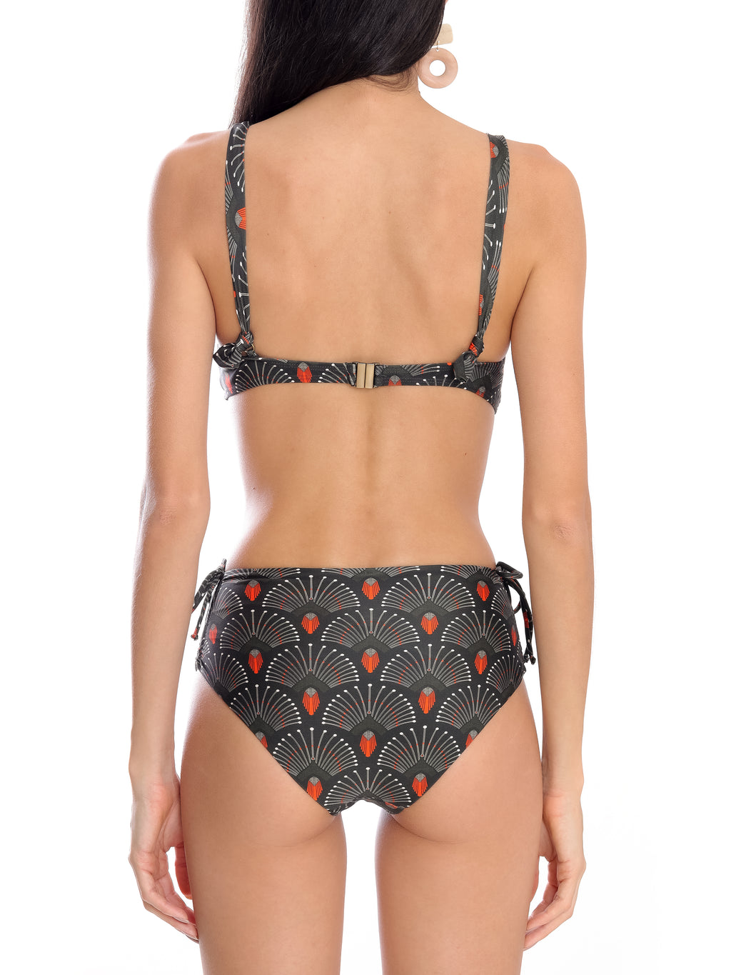 Marcela Geometric-Print Ruched-Detail Bikini Set Cocar