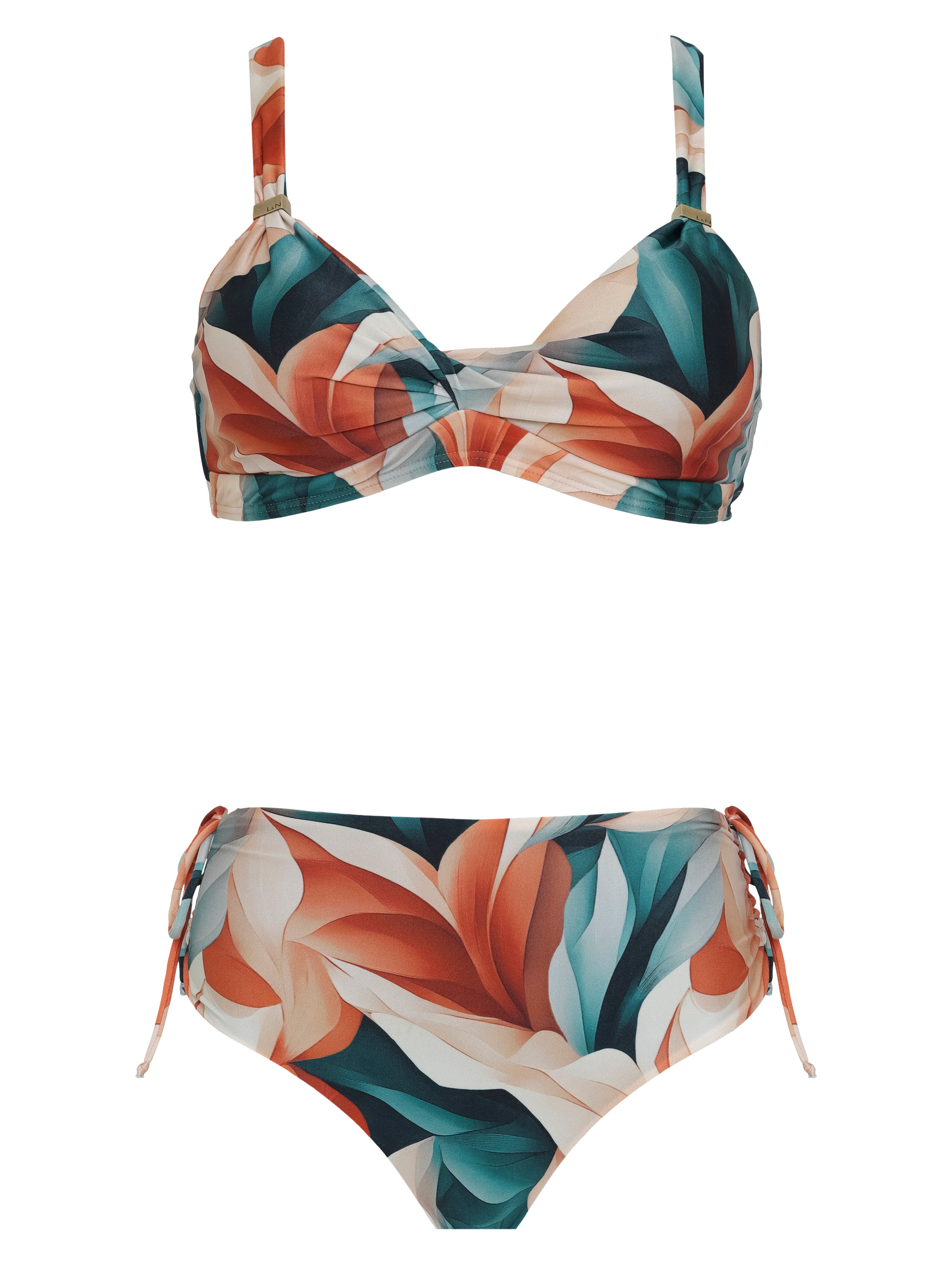 Marcela  Foliage-Print Ruched-Detail Bikini Set
