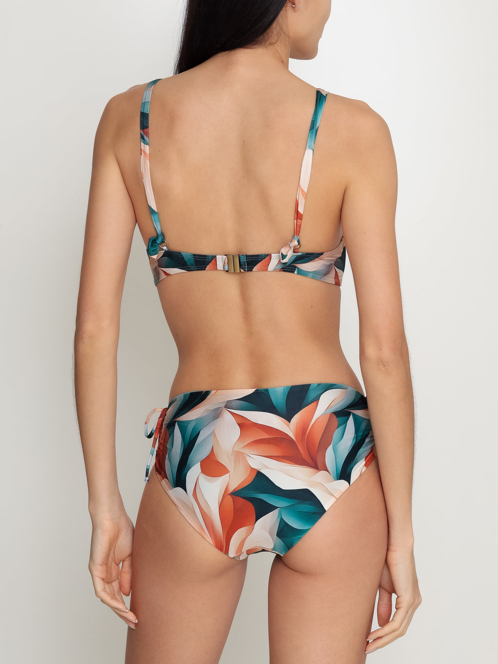 Marcela  Foliage-Print Ruched-Detail Bikini Set
