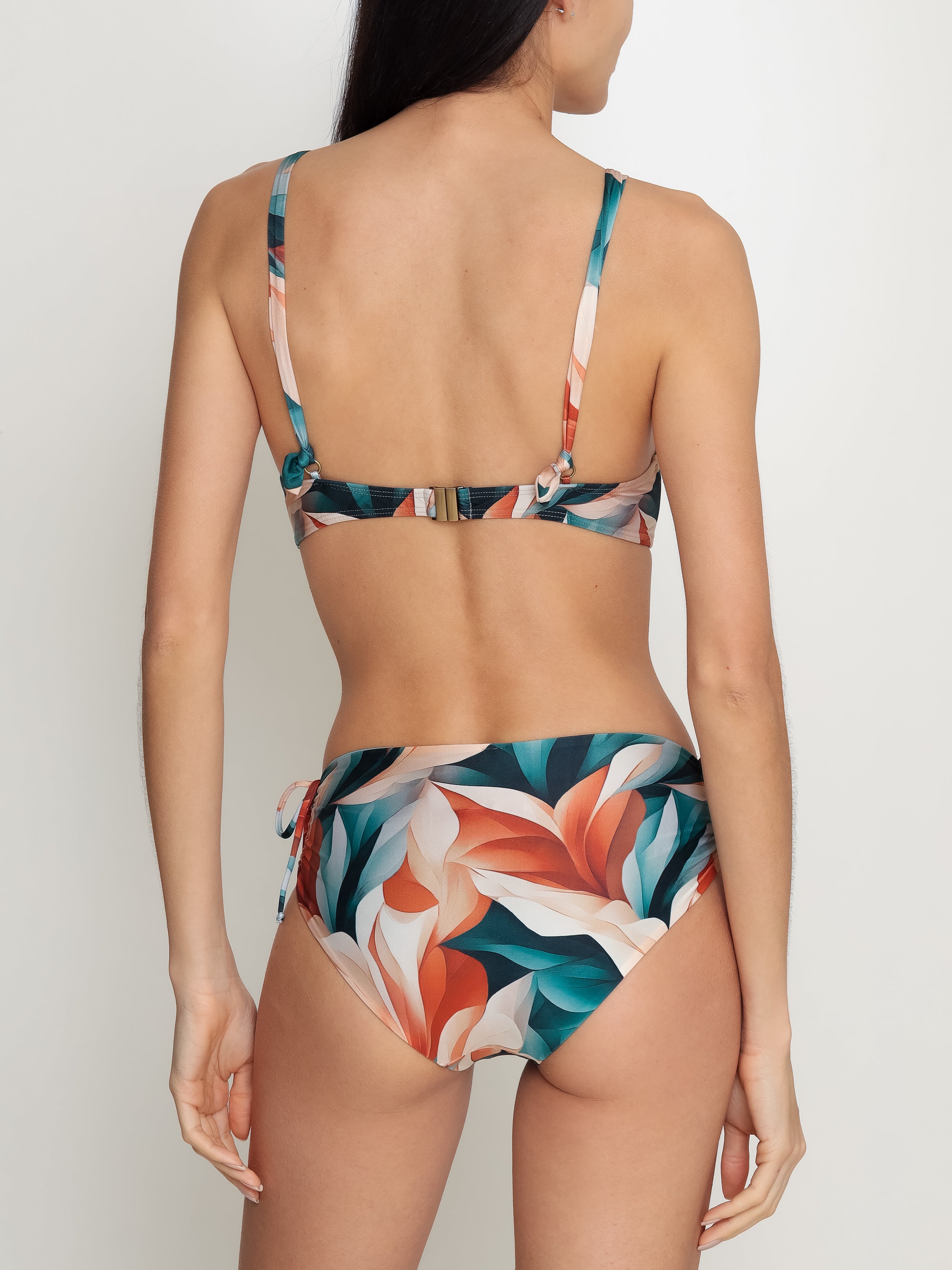 Marcela  Foliage-Print Ruched-Detail Bikini Set