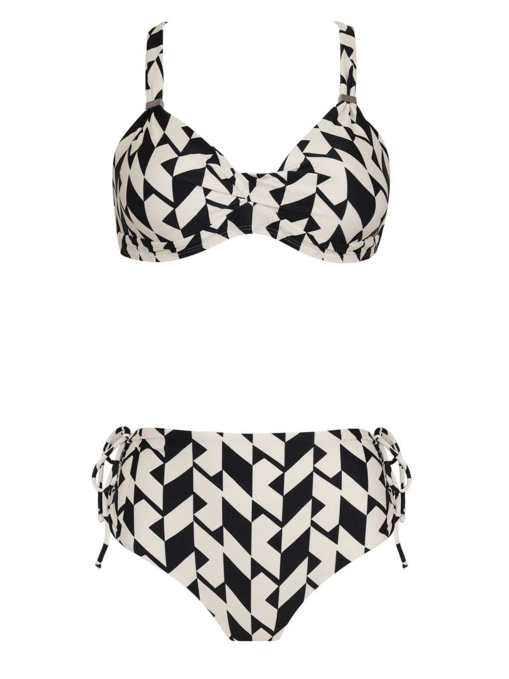 Marcela Geometric-Print Ruched-Detail Bikini Set Zaya