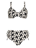 Marcela Geometric-Print Ruched-Detail Bikini Set Zaya