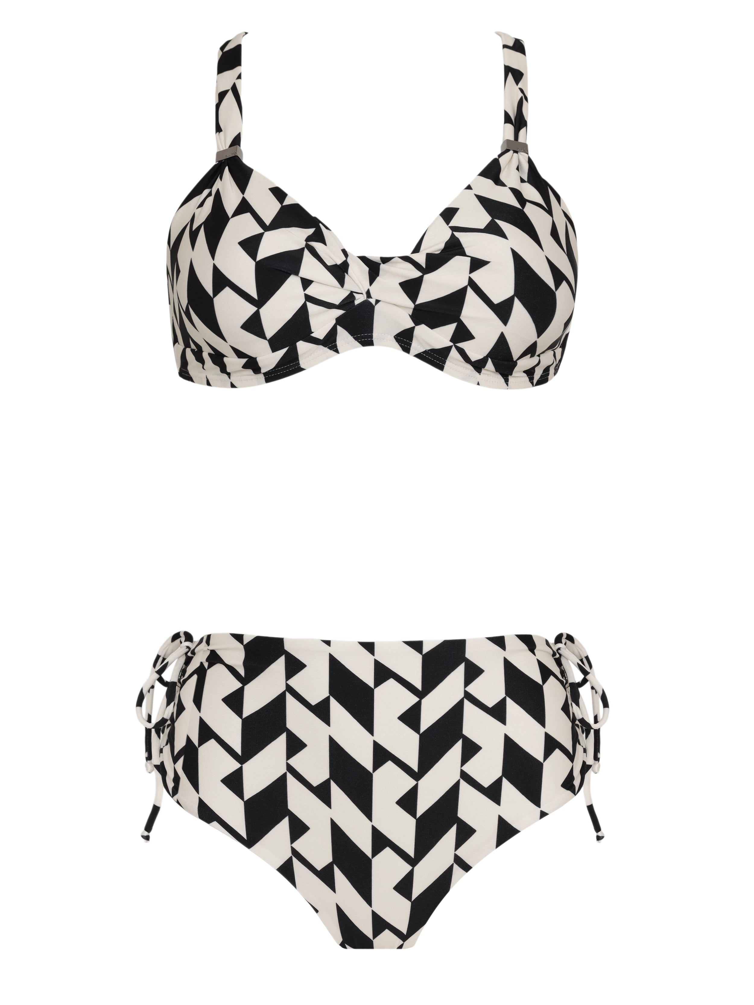 Marcela Geometric-Print Ruched-Detail Bikini Set Zaya