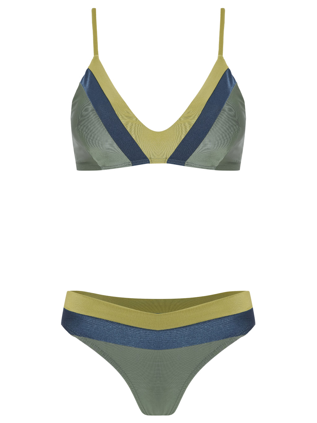 Joaquina Color Block Triangle Bikini Set