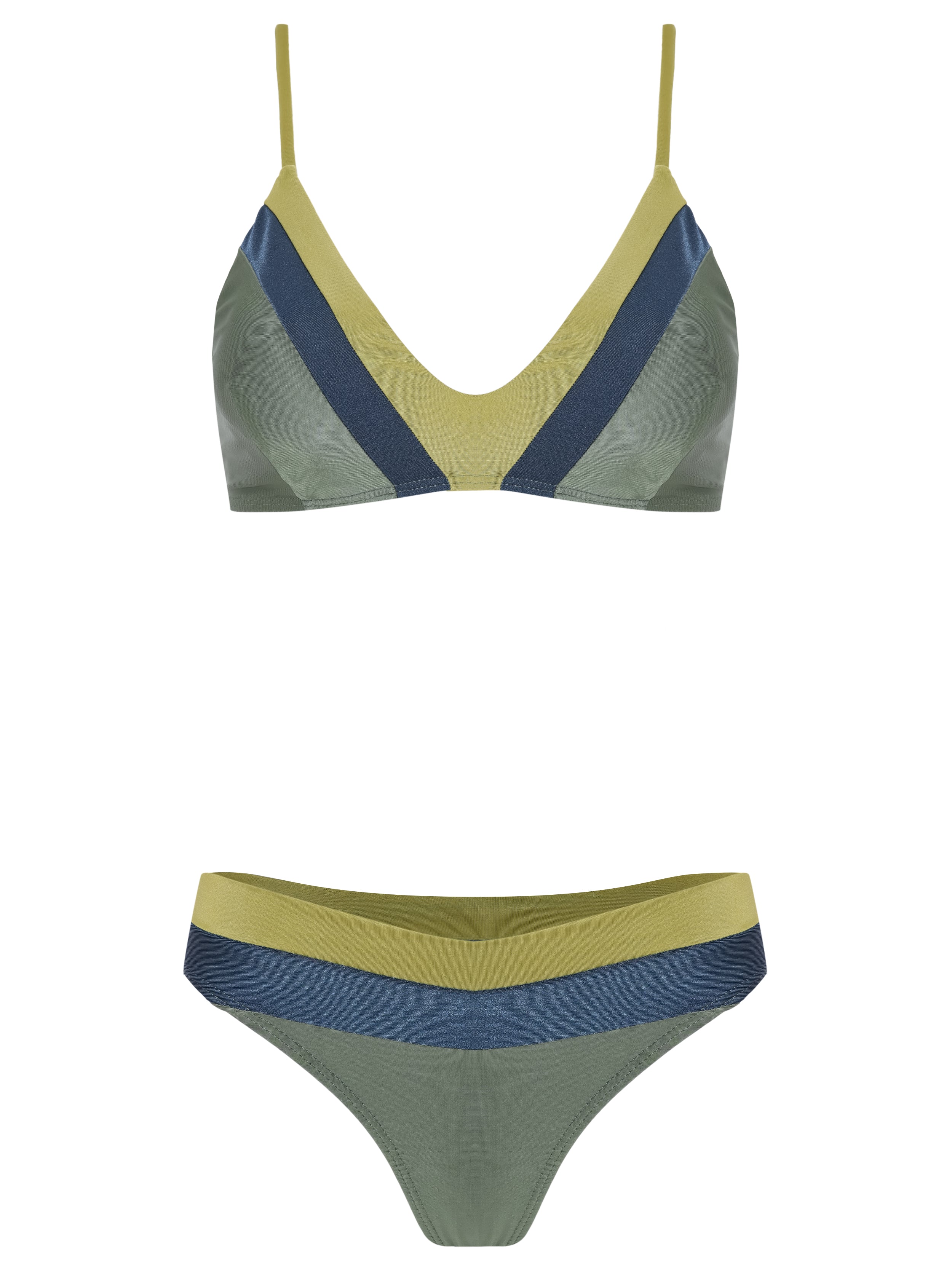 Joaquina Color Block Triangle Bikini Set