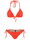 Maya Orange Plain Tassel Detailing Triangle Bikini Set