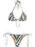Maya Abstracte-Print Tassel Detailing Triangle Bikini Set