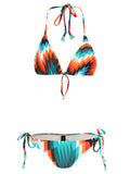 Maya Graphic-Print Tassel Detailing Triangle Bikini Set