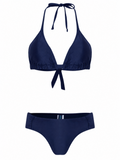 Vicky Blue Plain Bikini Set
