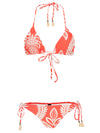 Maya Foliage-Print Tassel Detailing Triangle Bikini Set Pattaya