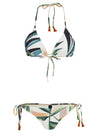 Maya Foliage-Print Tassel Detailing Triangle Bikini Set Sumatra