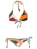 Maya Tie-Fastening Tassel Detailing Triangle Bikini Set