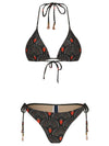 Maya -Print Tassel Detailing Triangle Bikini Set Cocar