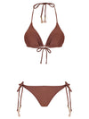 Maya Brown Tassel Detailing Triangle Bikini Set