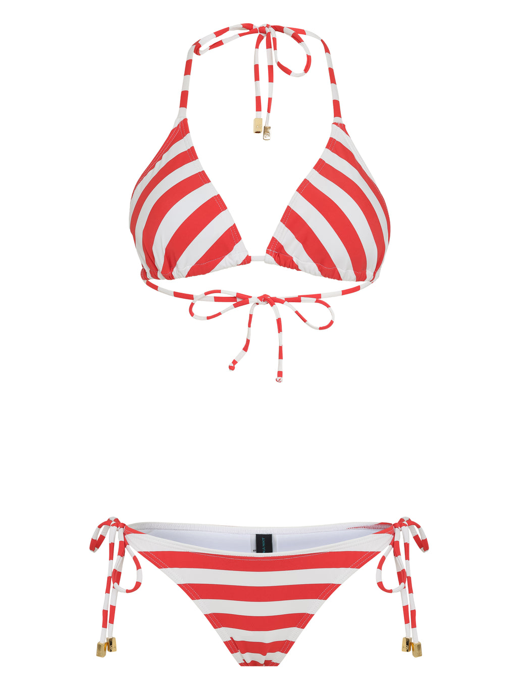 Maya Striped-Print Tassel Detailing Triangle Bikini Set