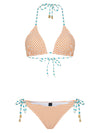 Maya Orange Striped-Print Tassel Detailing Triangle Bikini Set