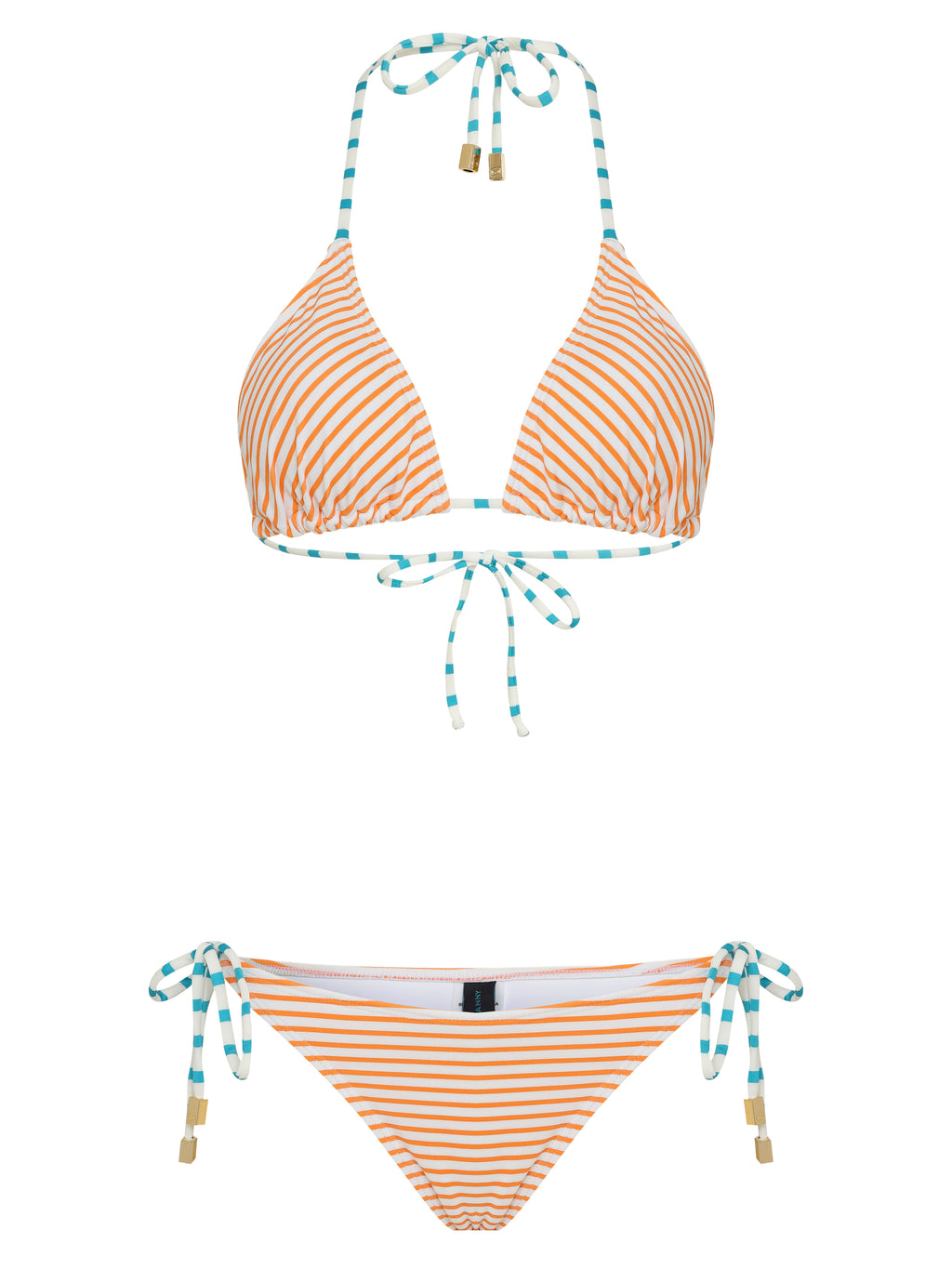 Maya Striped-Print Tassel Detailing Triangle Bikini Set