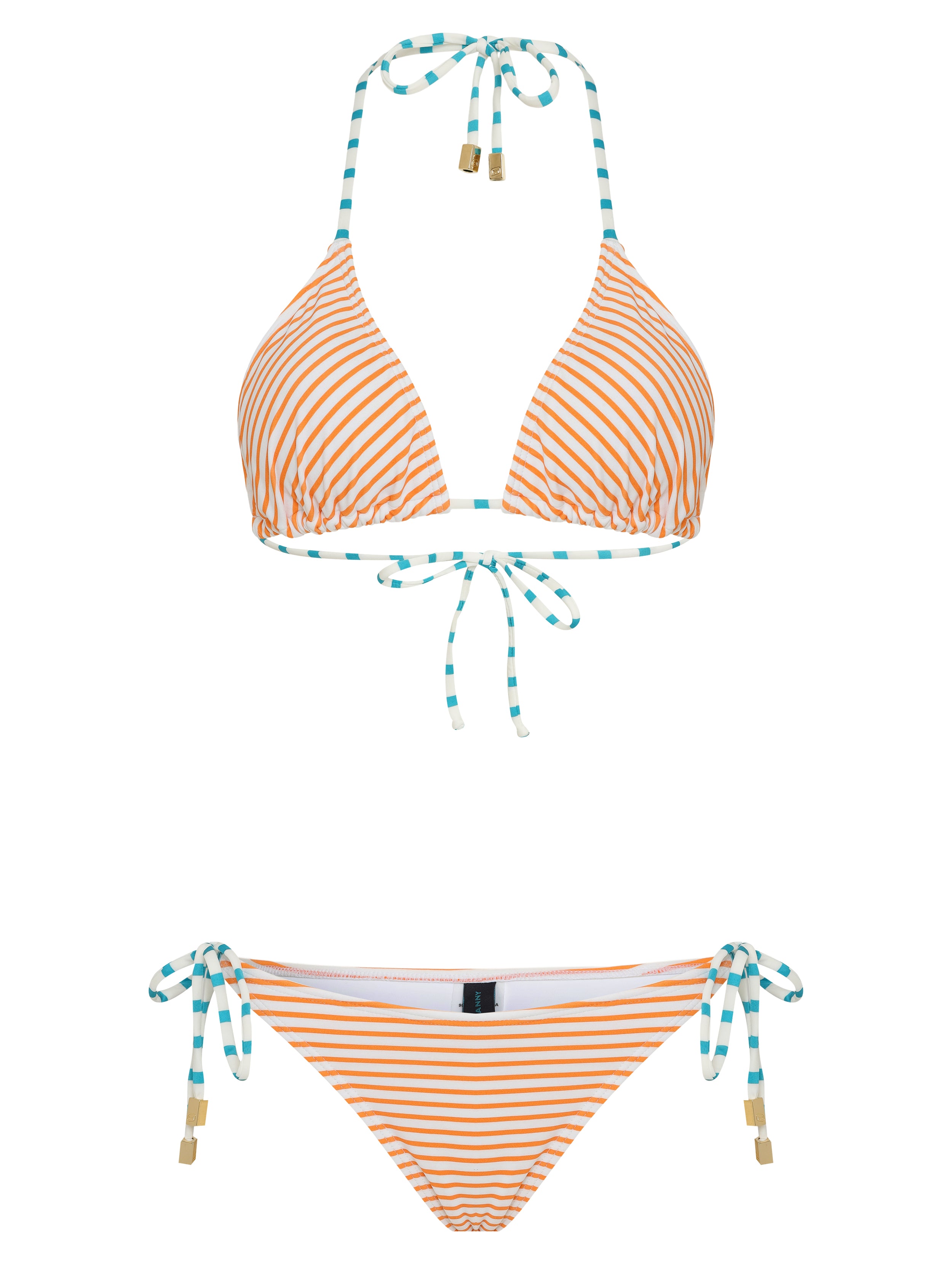 Maya Striped-Print Tassel Detailing Triangle Bikini Set
