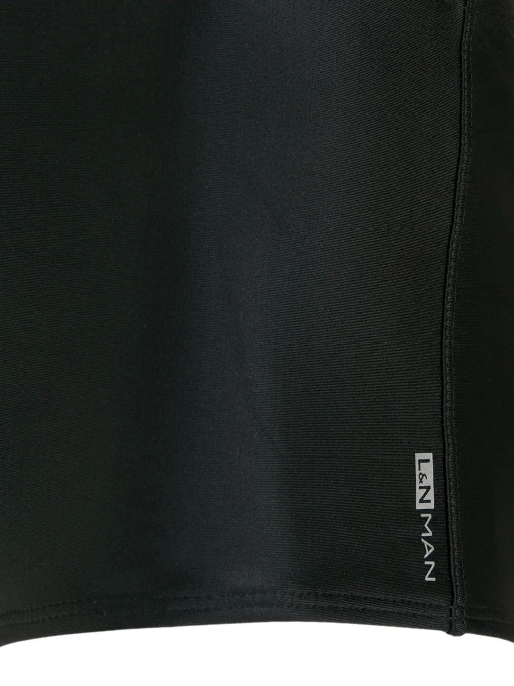 Copacabana Black Plain 7-inch Sides Swimming Trunks
