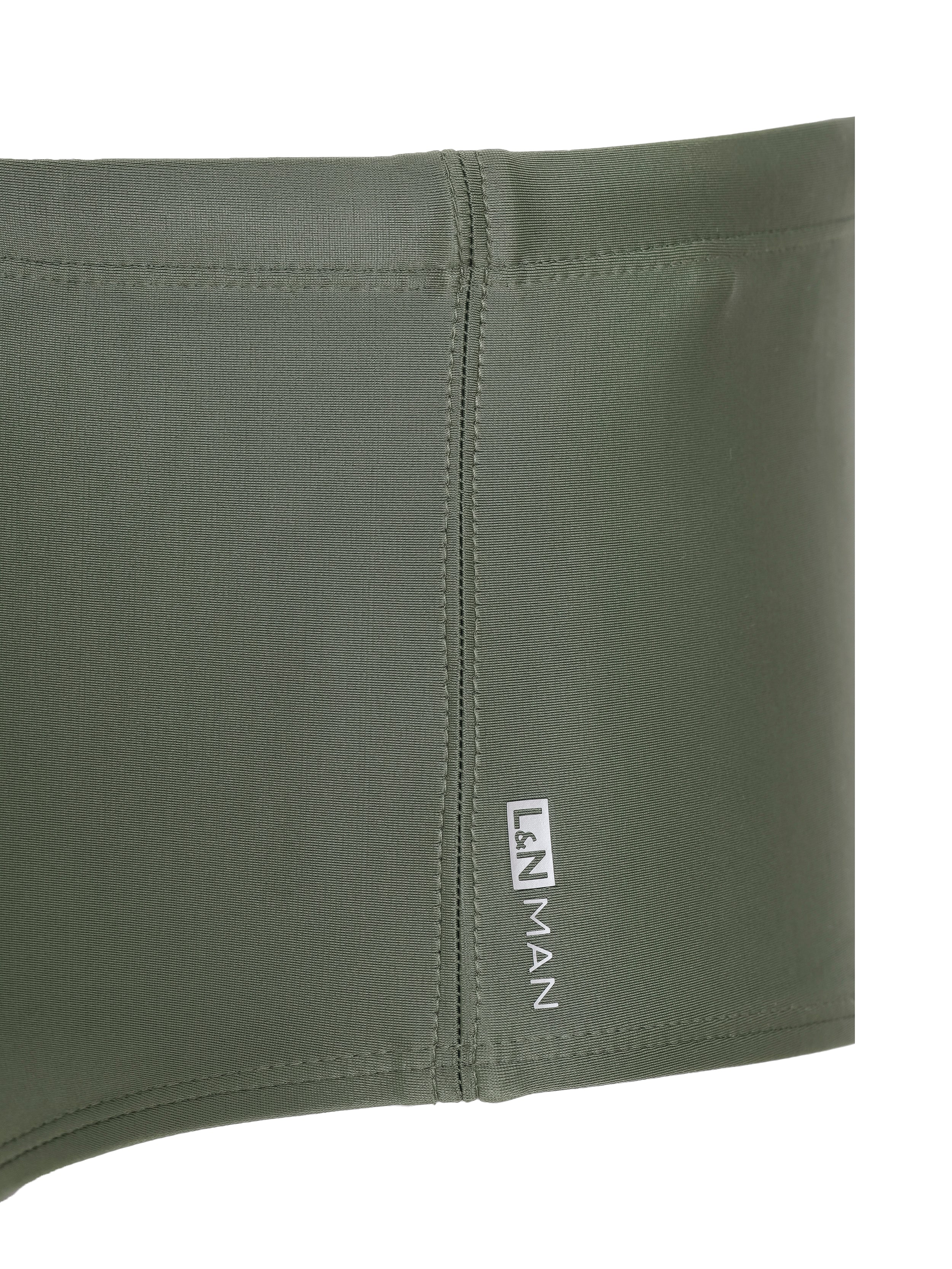 Parati Green Plain 6.3-inch Sides Swimming Trunks