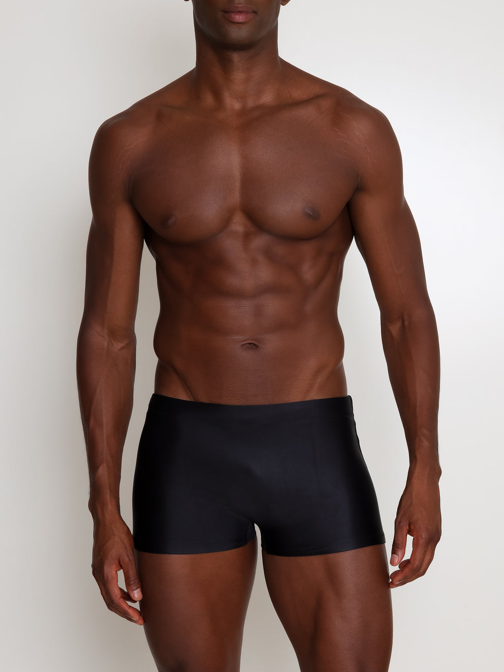 Tijuca Black Plain 9-inch Sides Fitted Swimming Trunks