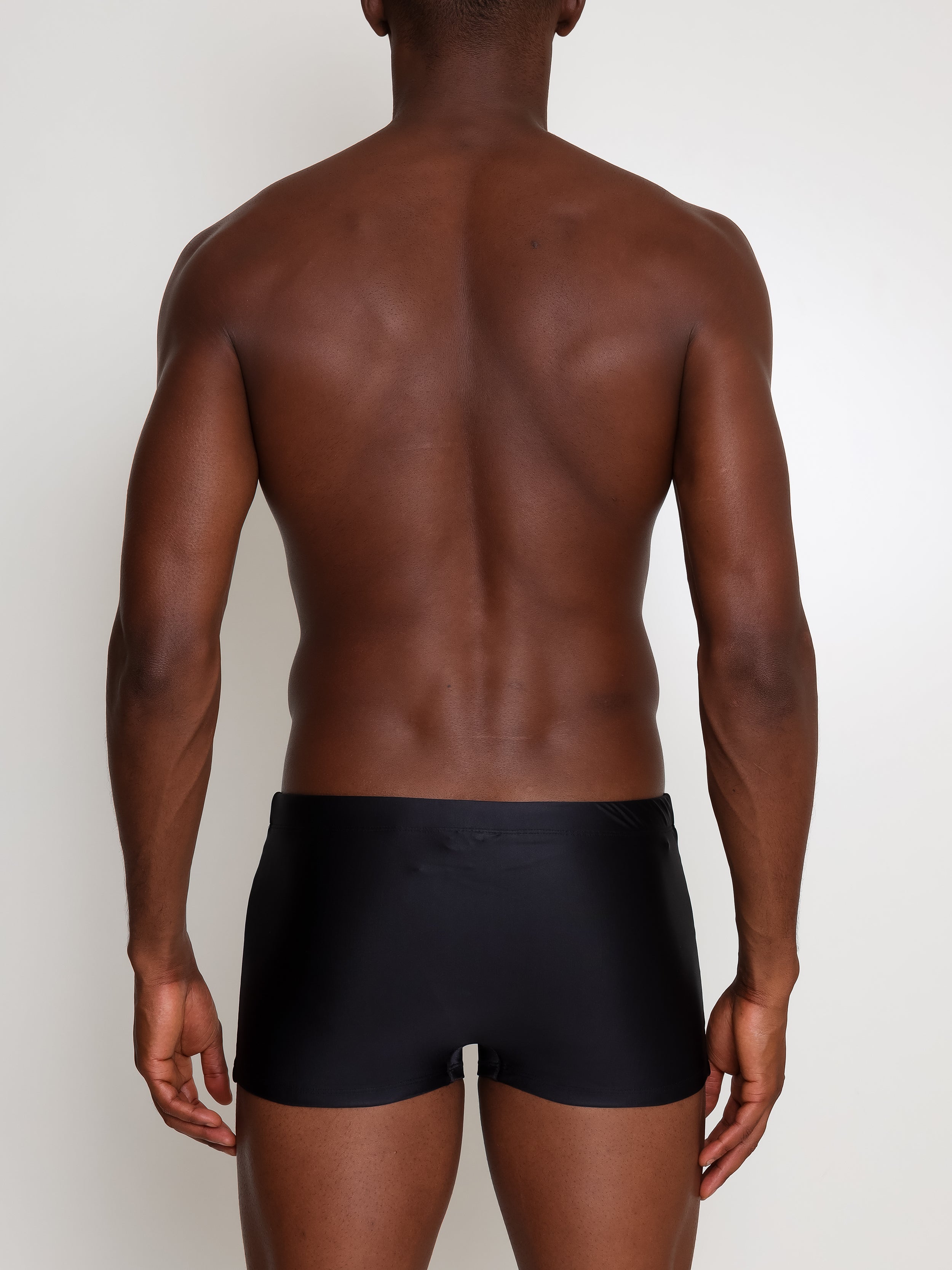 Tijuca Black Plain 9-inch Sides Fitted Swimming Trunks