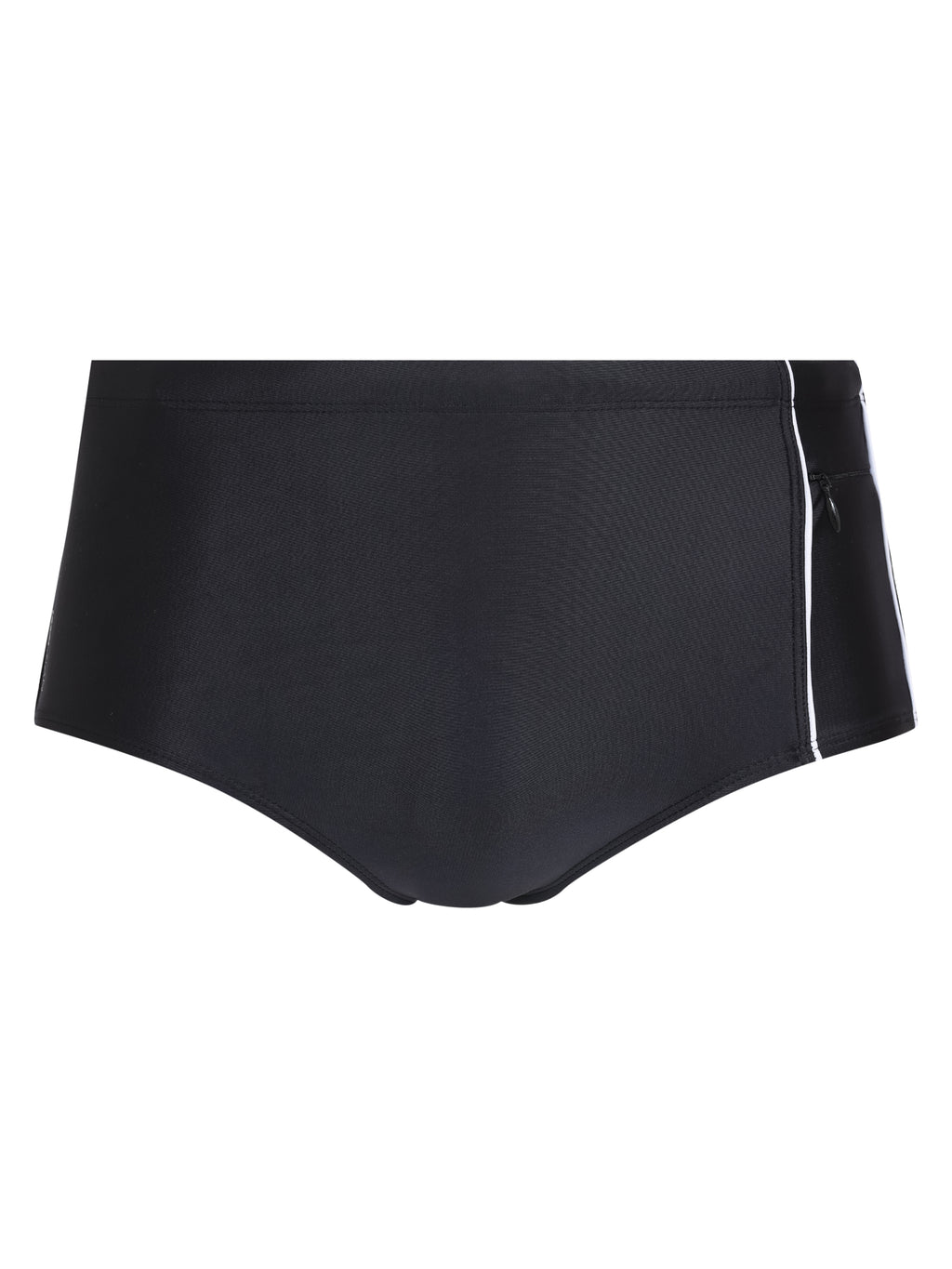 Santiago Black and White Plain 6.3-inch Sides Swimming Trunks