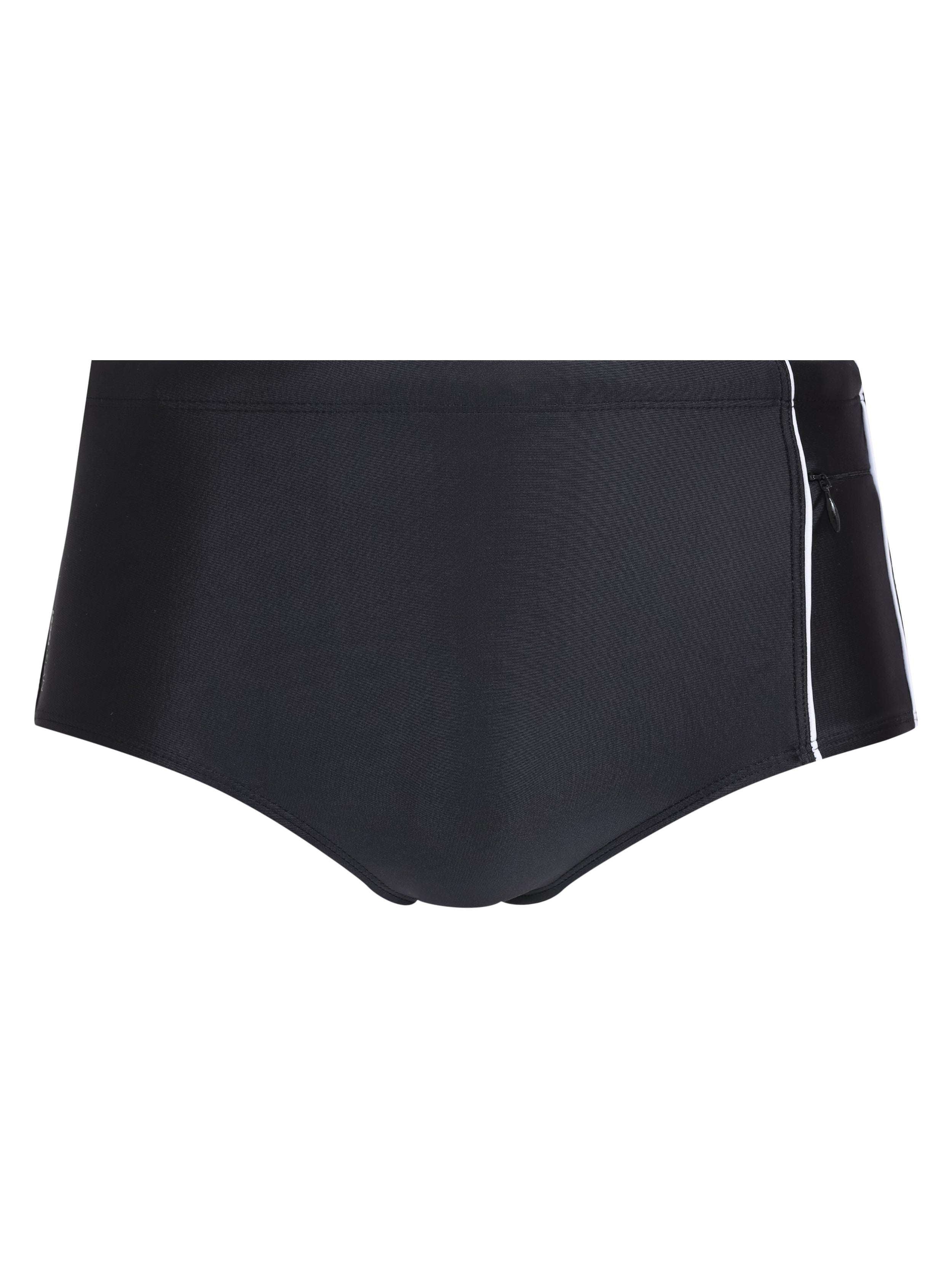 Santiago Black and White Plain 6.3-inch Sides Swimming Trunks